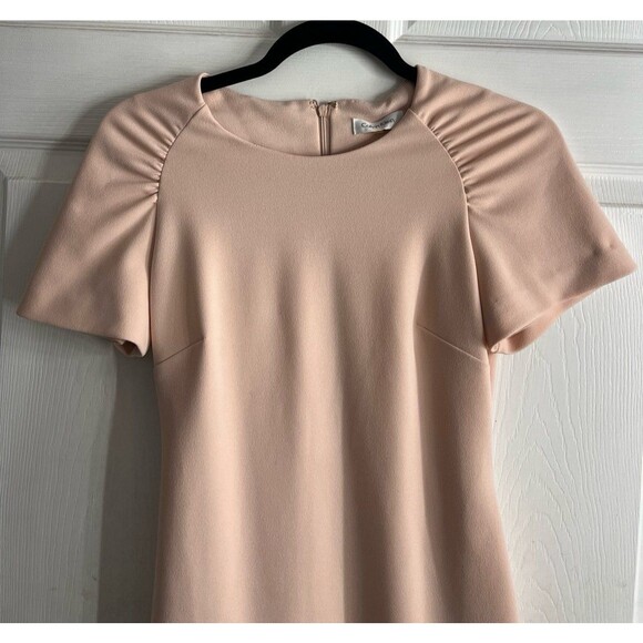 Calvin Klein Gathered Shoulder Sheath Blush color Dress Size 2 - Picture 8 of 12